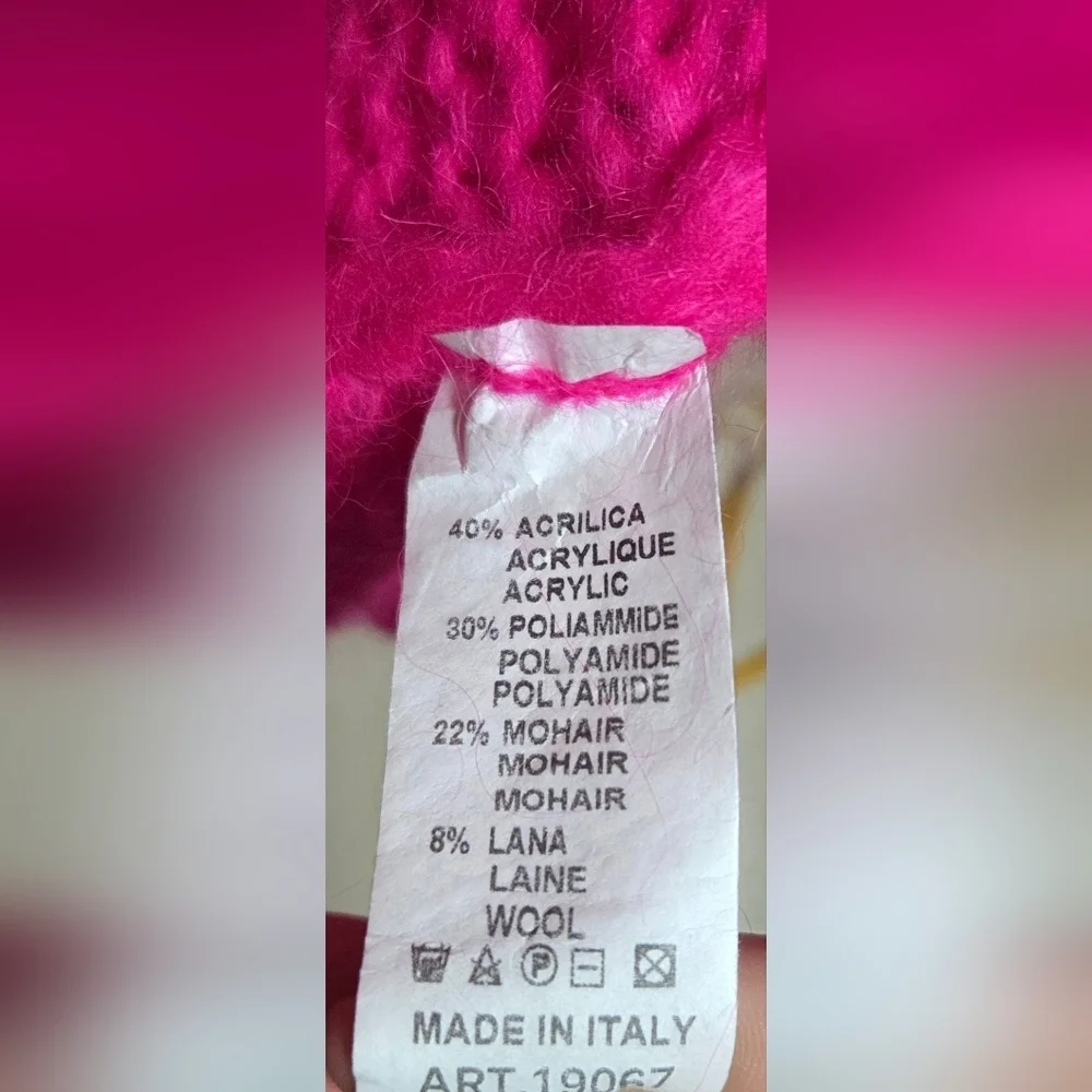 Beauregard Women's Oversized Open Front Pink Sweater Mohair Blend Large